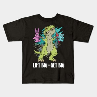 Gym Dinosaur: Lift Big, Get Big Kids T-Shirt